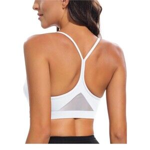 Running GIRLWhite Sports Bras for Women,Y Back Molded Cup High Impact Sports Lg